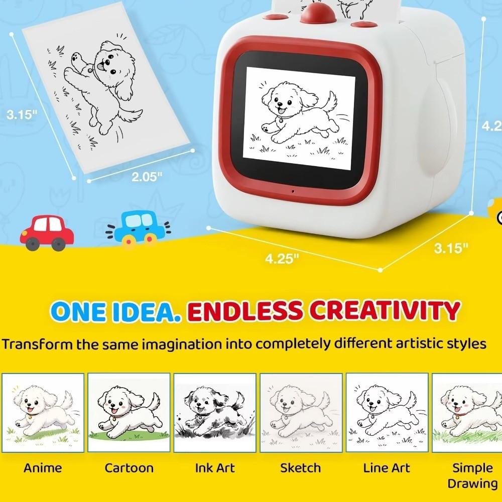 One Click Imaging Pocket Photo Printer 2.4inch HD Screen Thermal Sticker Maker  DIY Journaling