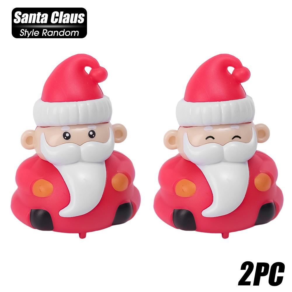 1/2pcs Children's Christmas Mini Inertia Pull-back Toys Cartoon Snowman Santa Claus Car Model Toys Interactive Game Props Gift