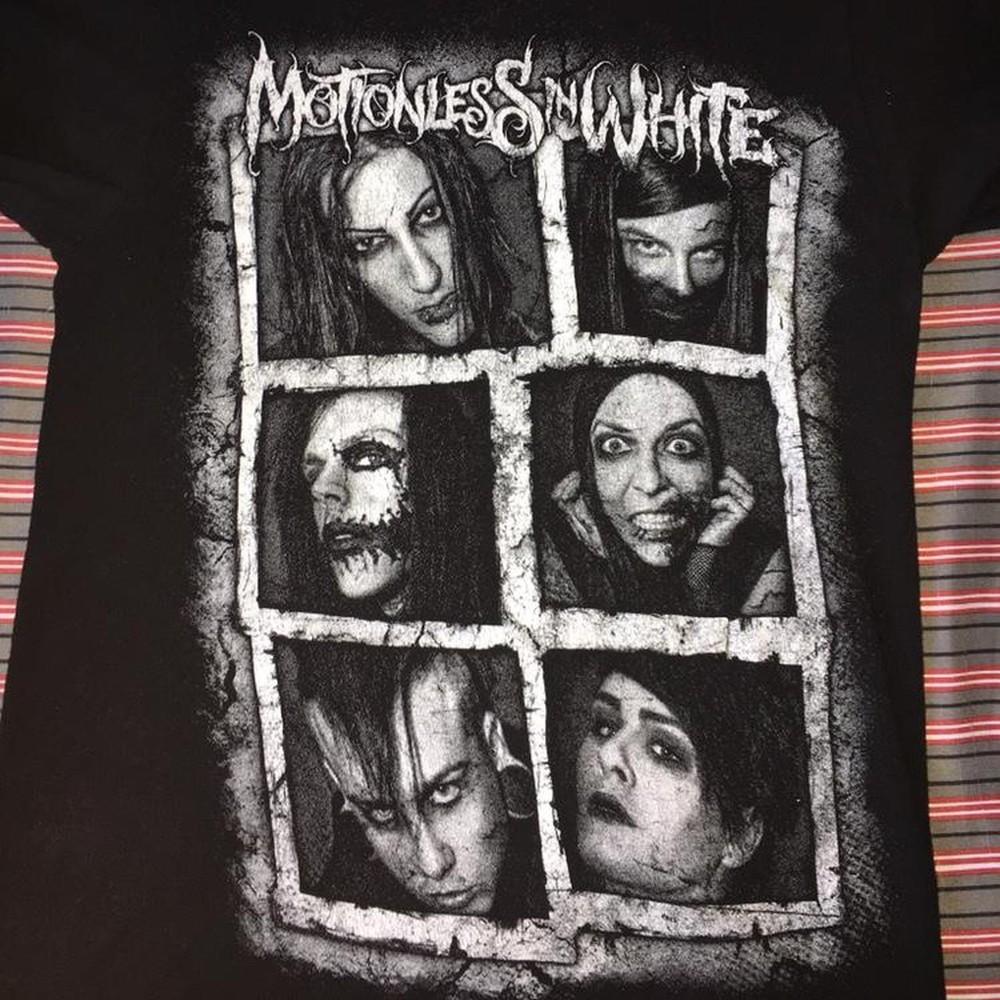 2011 Tour Motionless In White Band Shirt On Front Black Unisex S5XL Unisex T-Shirt