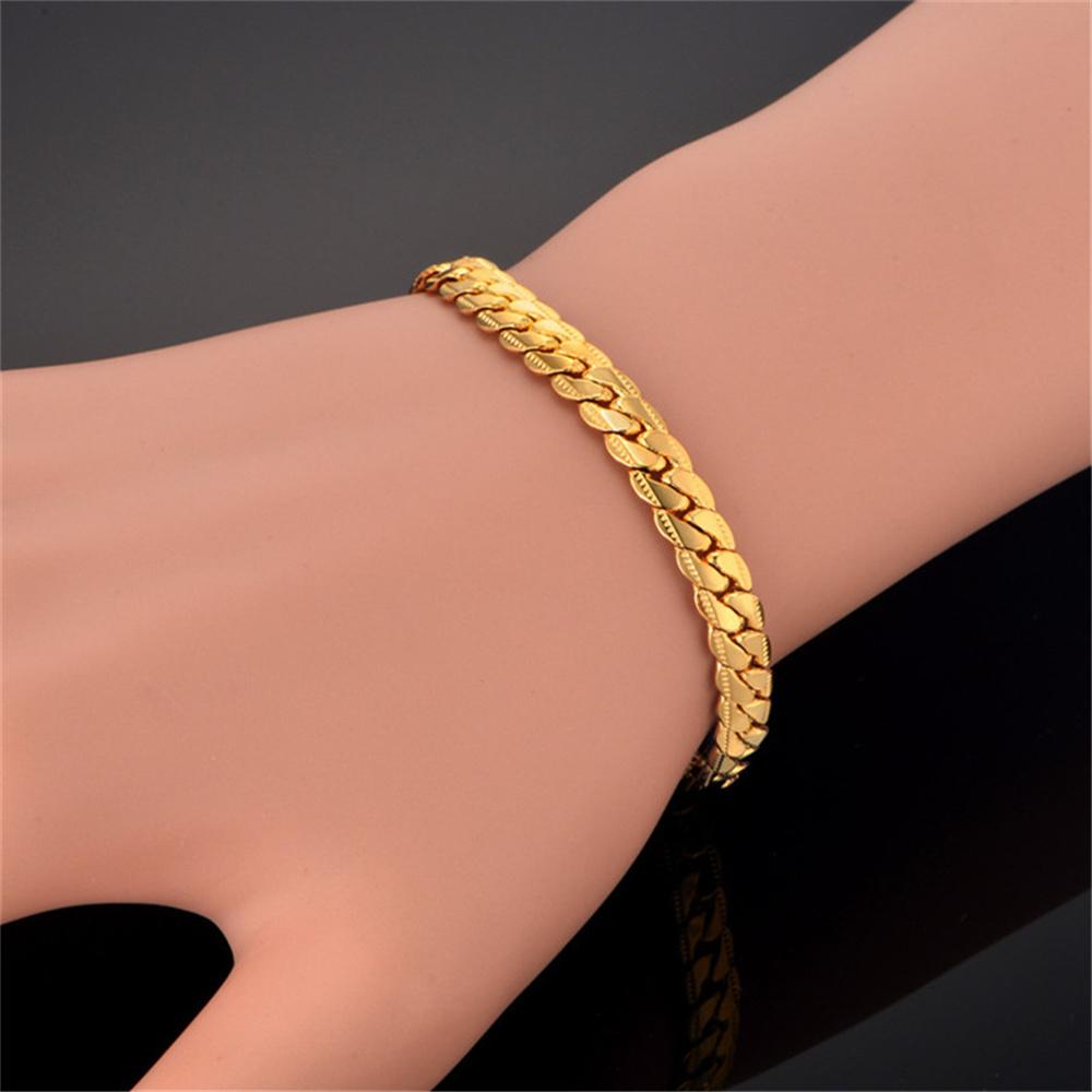 Bracelet Punk à Maillons Chaîne Serpent Plat 18/21cm Couleur Or Argent Acier Inoxydable Chaînes de Main pour Hommes Femmes Bijoux Mode Cadeau