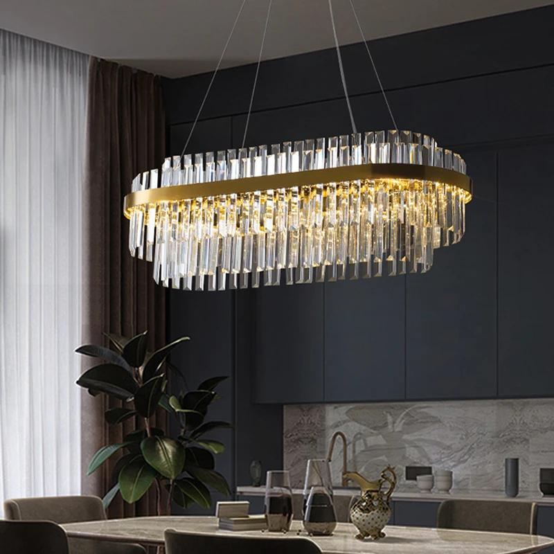 French luxury crystal chandelier Nordic modern home lighting living room LED chandelier room decoration indoor ceiling light