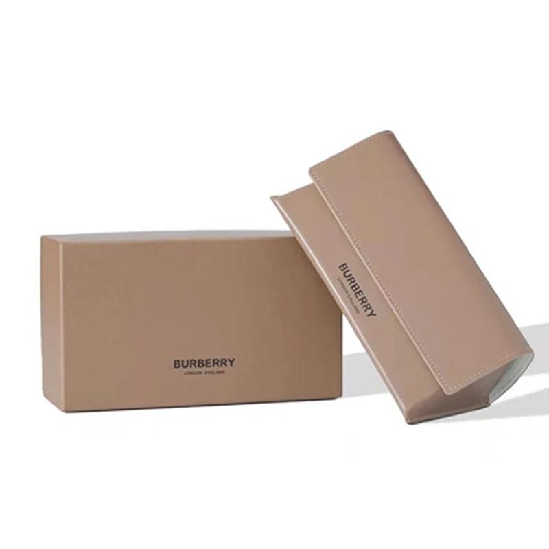 Burberry Temple Logo Irregular Sunglasses Unisex Couple Black