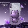 Cute 3D Rabbit Makeup Mirror Stand Plating Case For Samsung Galaxy A70 A50 A30 A20 A50s A30s A20s A7 2018 A11 Protect Back Cover