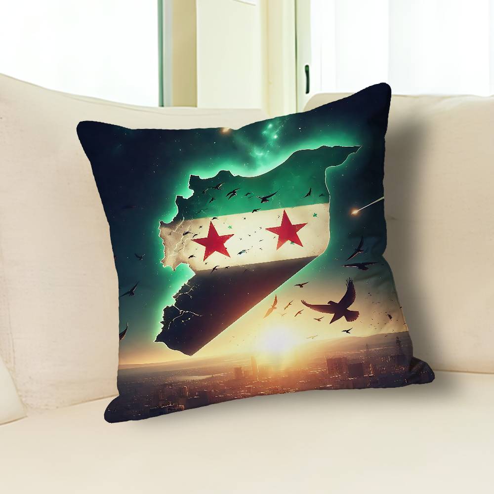 New Eagle Free S-Syrians-S Flag Celebrity Merchandise All-Match Printed Pillow Case Sofa Car Office Room Decoration Protector