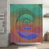 Modern Spiral Printed Shower Curtains Waterproof Fabric for Bathroom Decorations Blue Green Red Purple Ocean Waves Design (Green