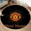 Manchester United F Custom Name Round Area Rug,Carpet Rug for Living Room Bedroom Sofa Playroom Decor,Non-slip Floor Mat