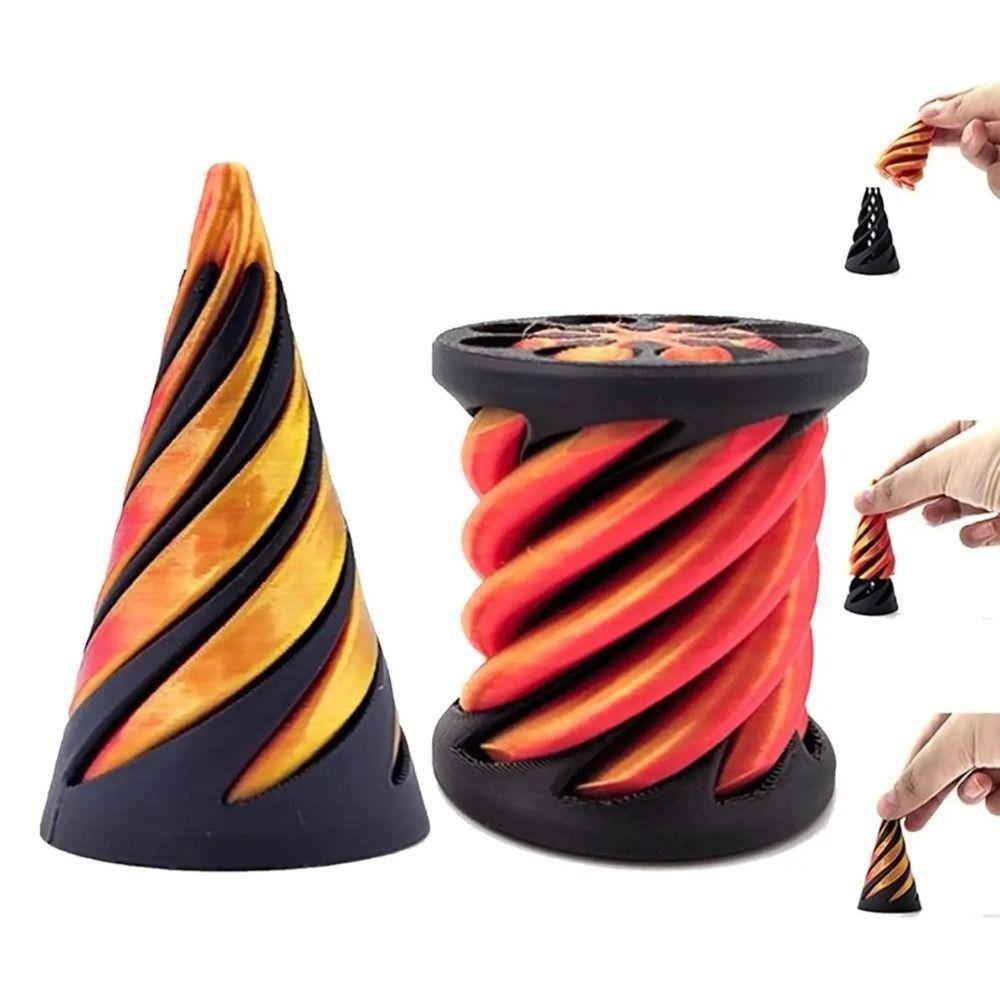 

Mini Model Figurine Pass Through Pyramid Fidget Toy Thread Illusion Decompression Toy School Cylinder