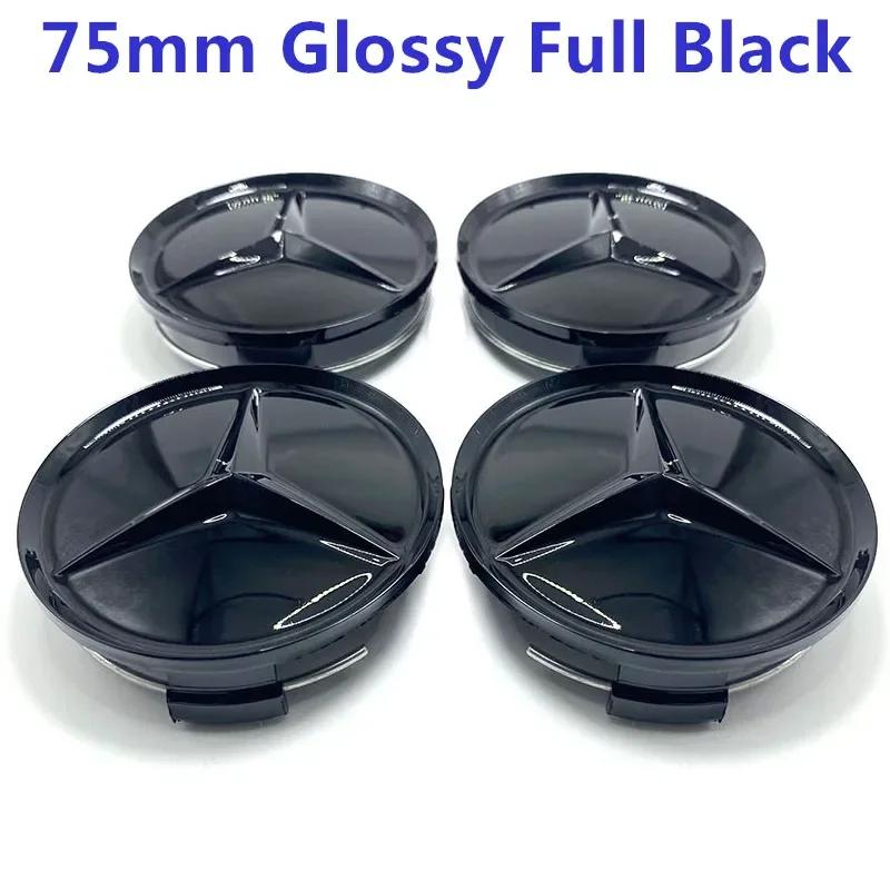 

New 2025 Hot 20 Pcs Mercedes Wheel Center Cap 75mm Glossy Black Matte Silver Emblem For Benz A B C E S GLA GLB GLC GLE GLS GLK C