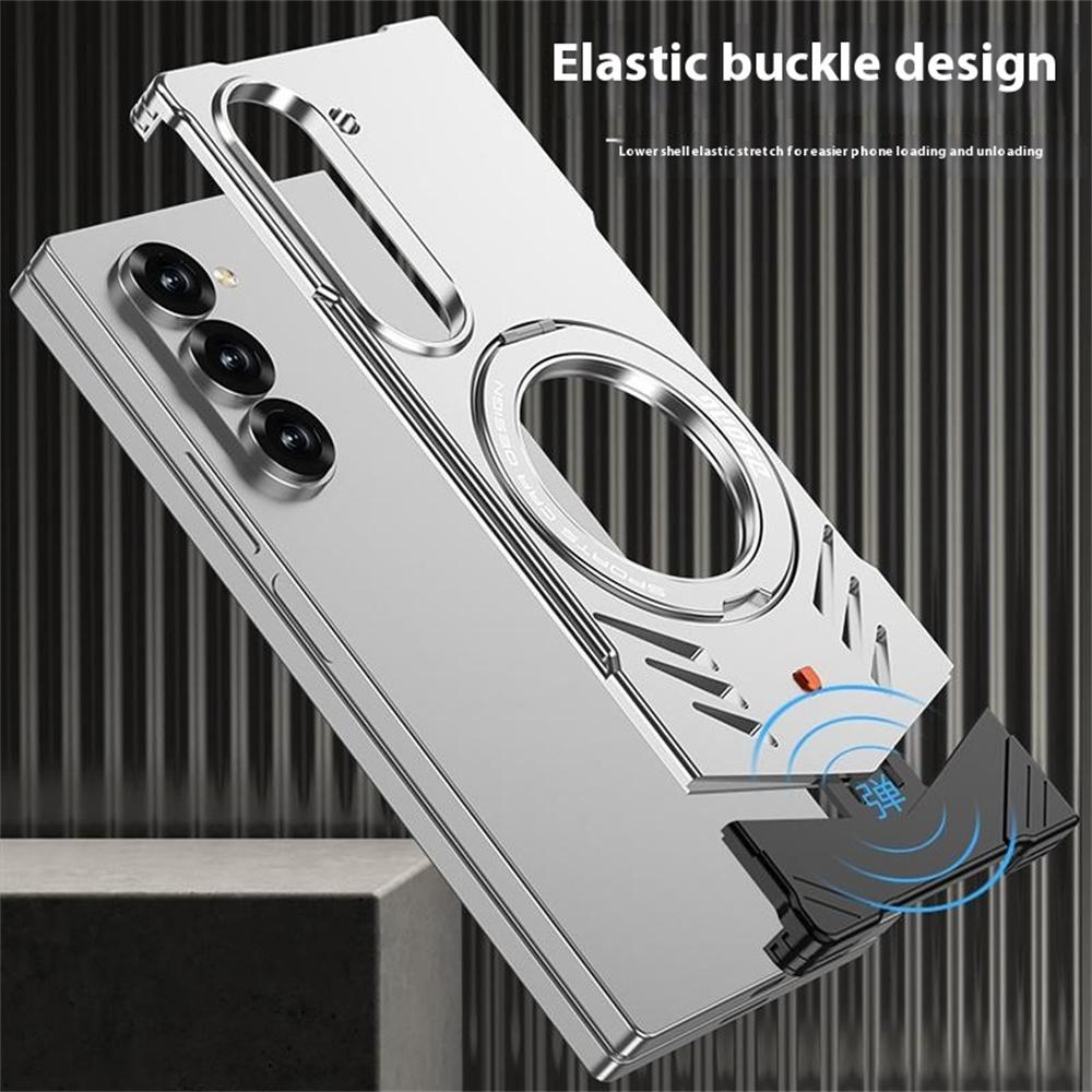 DYONG For Samsung Galaxy Z Fold6 5G Metal Case Frameless Hollow Heat Dissipation Phone Cover with Kickstand