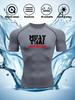 Men's Navy Blue Compression T-Shirt with "MUAY THAI Art of Eight Limbs" Print, Elastic Quick Drying Breathable Muay Thai & MMA Training Top