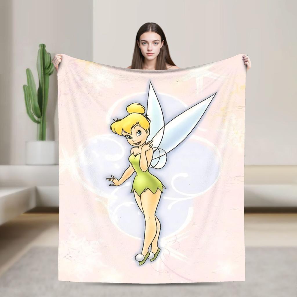 Tinker Bells Flannel Blankets Winter  Soft Warm Bedding Throws for Girls Boys Living Room Graphic Bedspread Sofa Bed Cover