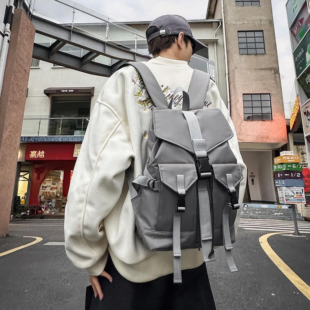 Schoolbag New Simple Backpack Casual Large Capacity Backpack Men's and Women's Versatile School Bag Outdoor Light Travel Bag