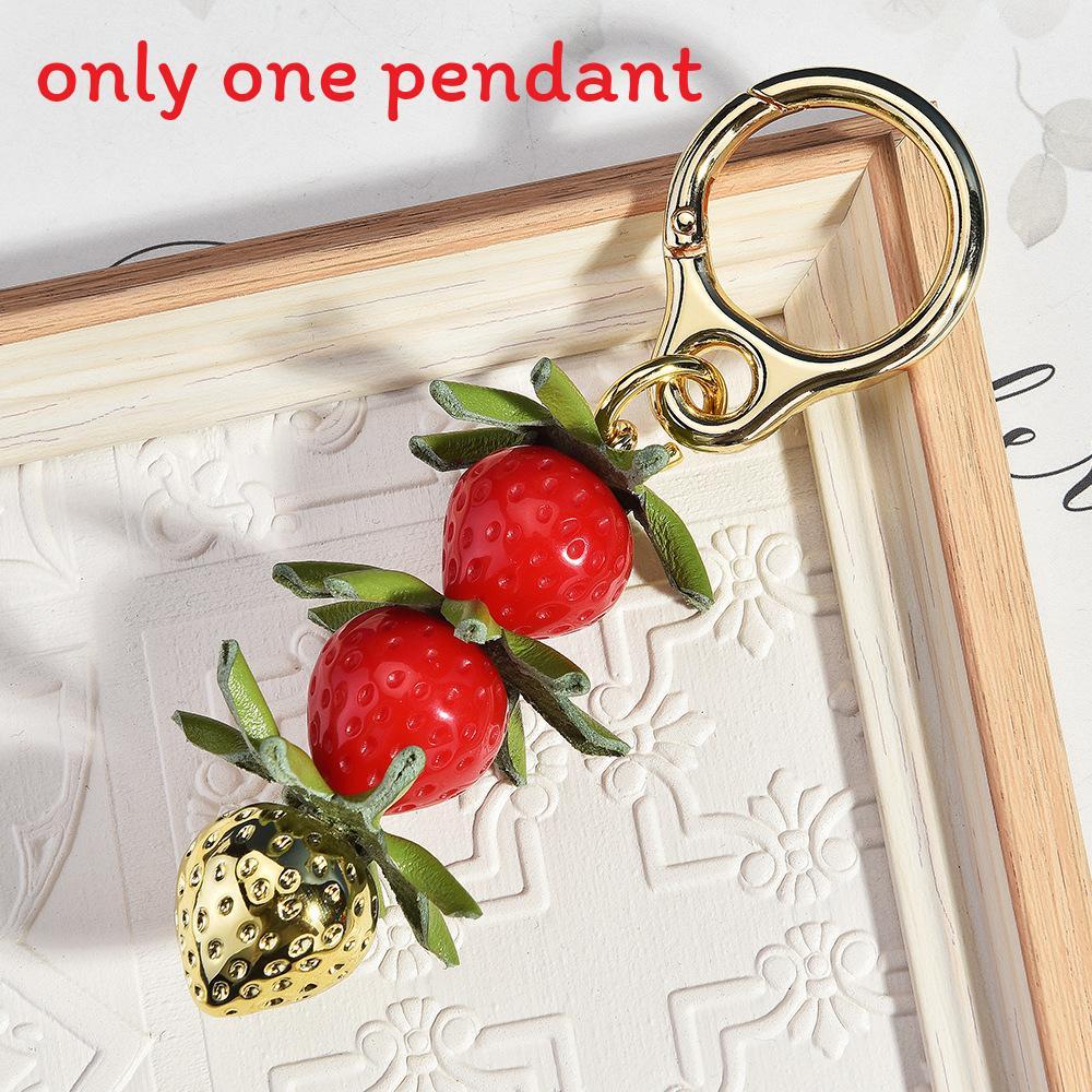 Minimalist Strawberries And Raspberries Keychain With Alloy Material For Bag Decor In Winter