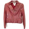 CHANEL 2001 High Summer P17886 Red Goatskin Camellia Lining Leather Jacket Jacket 38 RedUsed