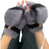 Heated Gloves Electric Gloves for Men Women Half Finger Heating Hand Warmer Winter Gloves for Office Work