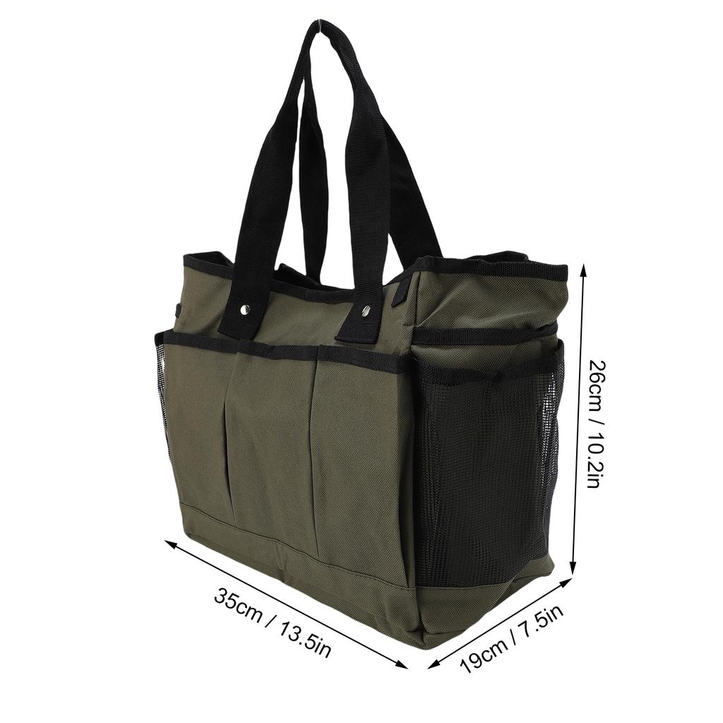 Garden Tool Bag Multi Purpose Double Layer 600D Oxford Gardening Bag for Planting Transplanting Pruning Tools