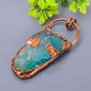 Green Fluorite Rough Gemstone Copper Art Deco Boho Birthday New Pendant Jewelry V-4