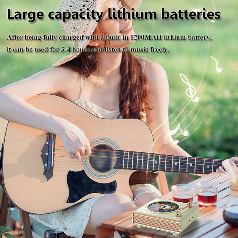 Portable Retro Bluetooth Speaker Wall Mounted Heavy Bass Soundbar Colorful Ambient Light Wireless MP3 Music Player Home Decor