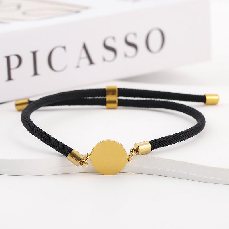 Adjustable 15mm Multi-Color Round Milanese Rope Bracelet with Stainless Steel Cross for Laser UV Printing.