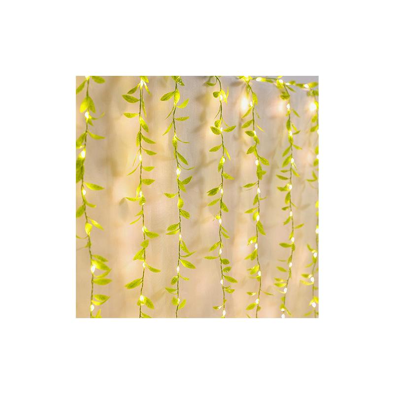 USB-Controlled LED Copper Wire Green Leaf Fairy Lights for Home Decor