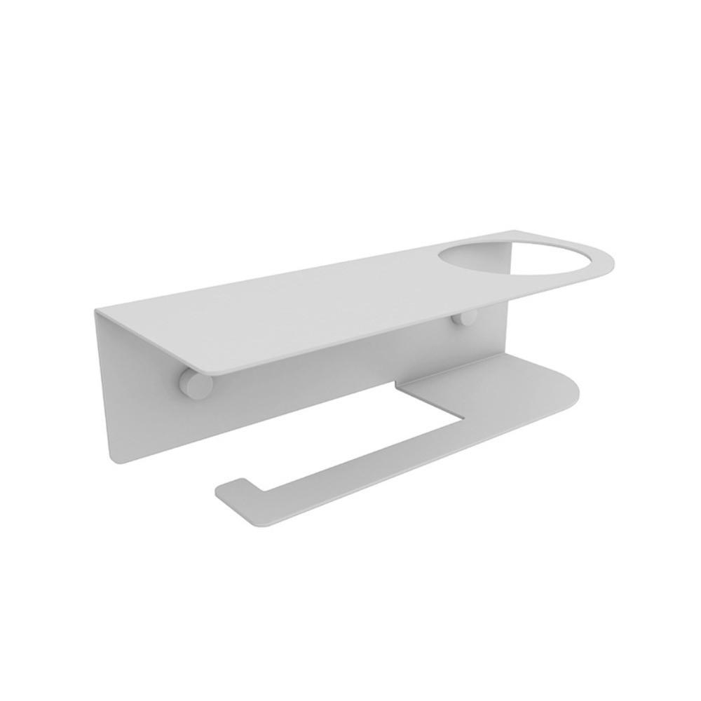 

Carbon Steel Toilet Paper Holder Wall Mounted Convenient Toilet Paper Stand Multifunctional Moisture-proof Toilet Paper Storage белый