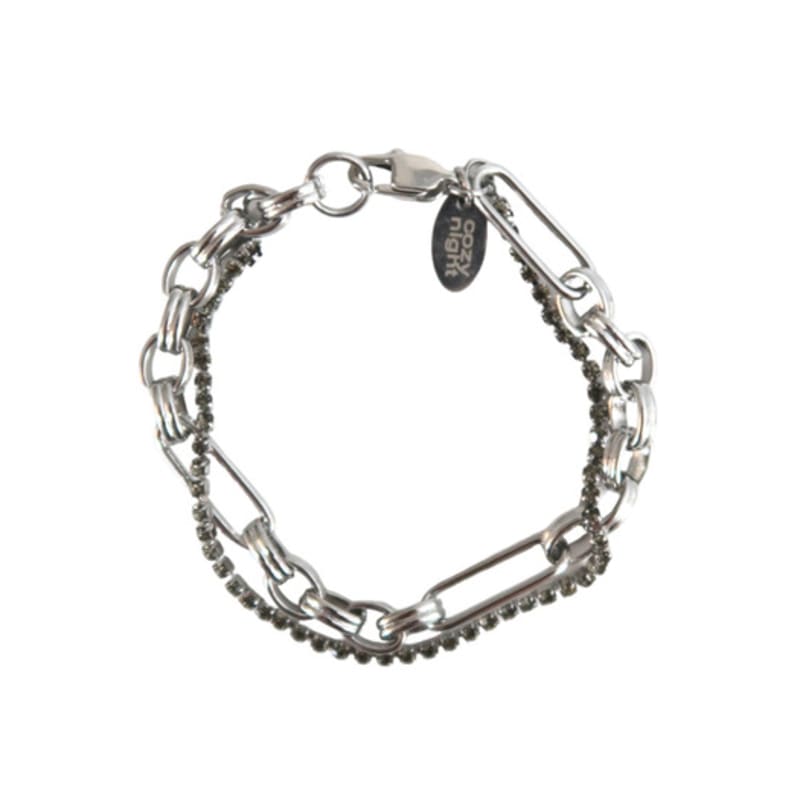 

821WEBSERVICE ice two chain bracelet (black) black