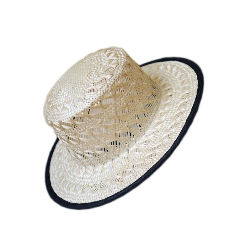 Japanese Versatile French Retro Sisal Grass Hollow Woven Flat Top Top Hat Women'S Summer Vacation Beach Straw Hat Sun Protection