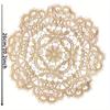 1PC Luxury European Lace Embroidery Placemat Handmade DIY Embroidered Cloth Flower Table Coaster Tray Cushion Tablecloth