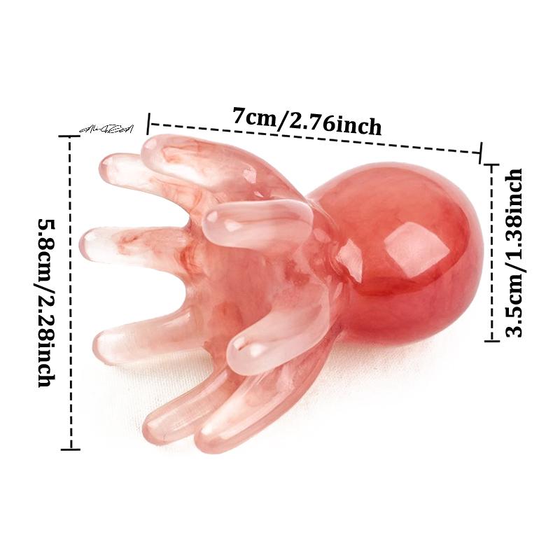 Harz Oktopus Kamm Kopfmassagegerät Meridian Schaben Kopfhaut Massagebürste Akupunktur SPA Gua Sha Gesundheitsmassagegerät