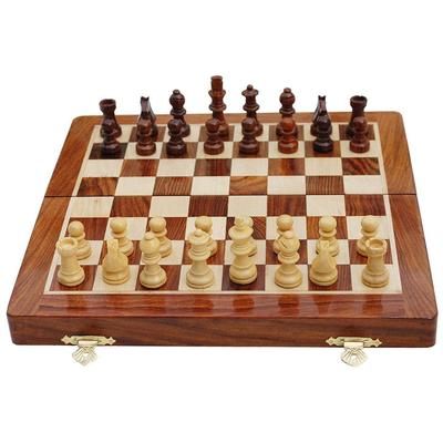 Handcrafted Unique Chess Board Set Foldable Secure Storage for Magnetic Pieces Extra Queens Chess Set for 2 Players Kids and Adults (14 X 14 Inches,)