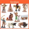 Wild West Scene Diorama Model Set Pvc With Chief And Cowboy Figures For Kids Collection