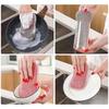 1/2/3pcsNon-Scratch Microfiber Sponge,Multi-Purpose Scrub Sponges For Kitchen Kitchen Gadgets,Cleaning Plate Sponge Kitchenware