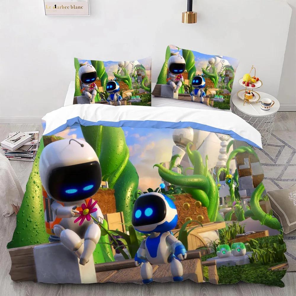 Astro Bot Cute Cartoon Bedding Set Duvet Set Single Double Bed King Size Bed Set Adult Boys Bedroom Duvet Cover Pillow Case