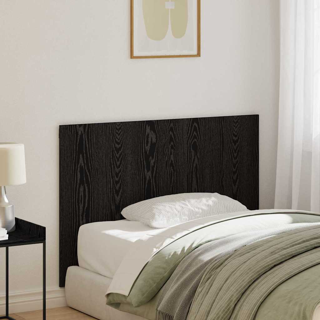 Wall Mounted Bed Headboard In Black Oak Effect Made of Wood Based Material