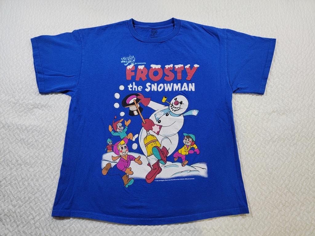 Frosty The Snowman Men's Large Radio Days 1985 Vintage Print Unisex T-Shirt