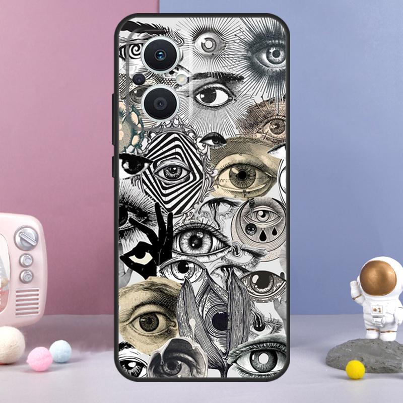 Scary Face Eyes Funda For OPPO Reno 8 Lite 11F 12F 13F 14F 10 11 12 13 14 Pro OPPO Find X9 X5 X6 X8 Pro Case