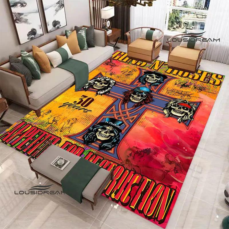Guns n'roses band retro print carpet fashion home decoration non -slip carpet photography propsmal area rug birthday gift