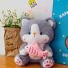 Fluffy Cartoon Plush Animal Doll Stuffed Doll Black Gray Kitty Dolls Cat Plush Toy  Car Decor