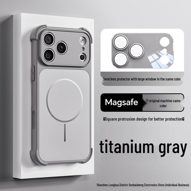 Magnetic iPhone 17 Pro Max Case with Square Airbag Anti-Fall & Integrated Lens Protector