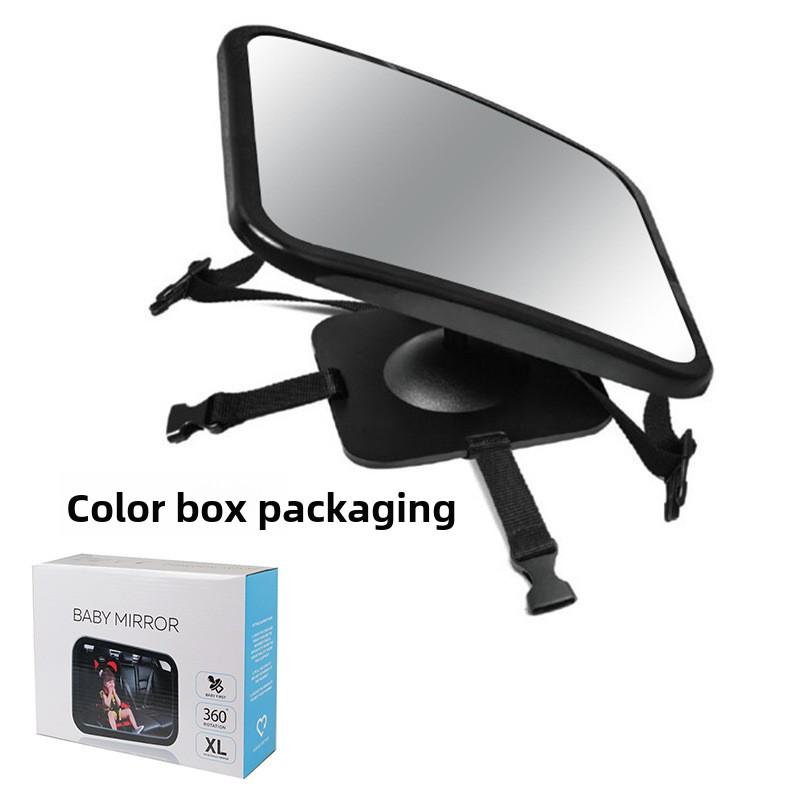Car interior rearview mirror 360 ° Rotating car baby rearview mirror, in-car infant rearview mirror Black-1 Pack