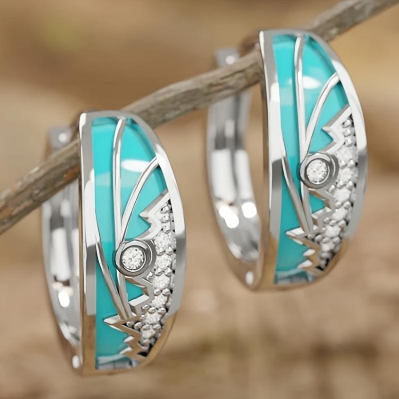 Elegant Retro Mountain View Pattern Zircon Earrings for Women The First Choice for Daily Christmas Gifts Birthdays Anniversaries