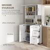 Kitchen cabinet, buffet, 3 drawers, 3 shelves, plenty of storage space, 89x39.5x168cm, white