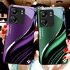 Tiefblaues Mode-Handycase aus schwarzem gehärtetem Glas für Xiaomi Redmi 13C Note13 12 Pro Plus 5G Note 9 13T Pro POCO X6 F5 F6