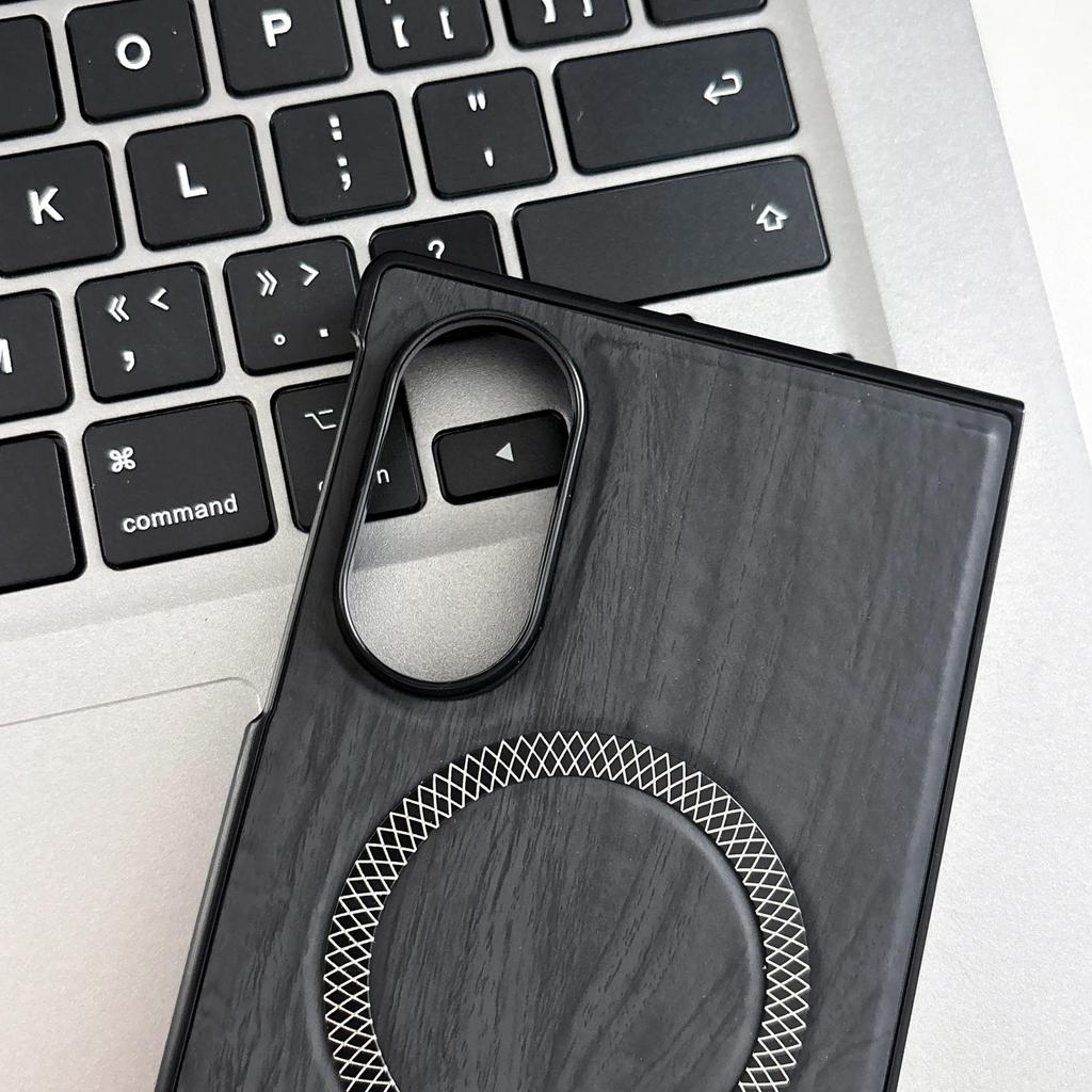 Wood Grain Magnetic Case for Samsung Fold8/Fold8 Ultra, Z Fold5, and Fold4