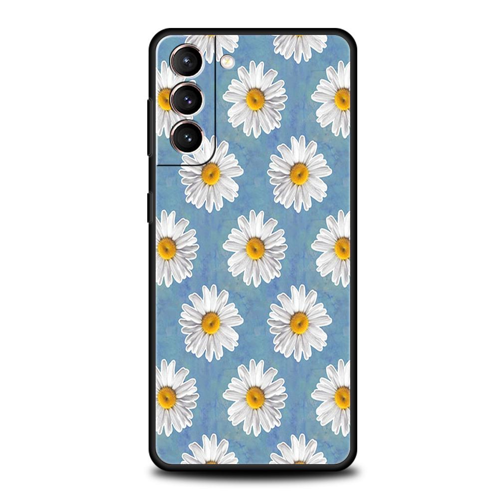 Summer Daisy Sunflower Floral Flower Case for Samsung Galaxy S24 S23 S22 S20 S21 FE Ultra S24 S23 S10 S10E S9 Plus Phone Cover