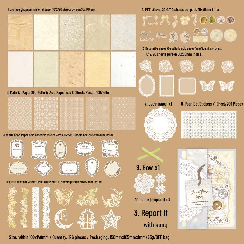 Twilight Life's Moments Journal Set: Large Capacity with 126 Pieces & 4 Material Types