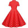 Summer Fashion Style Polka Dot Short Sleeve Bowknot Print Party Swing Dress Female Fashion