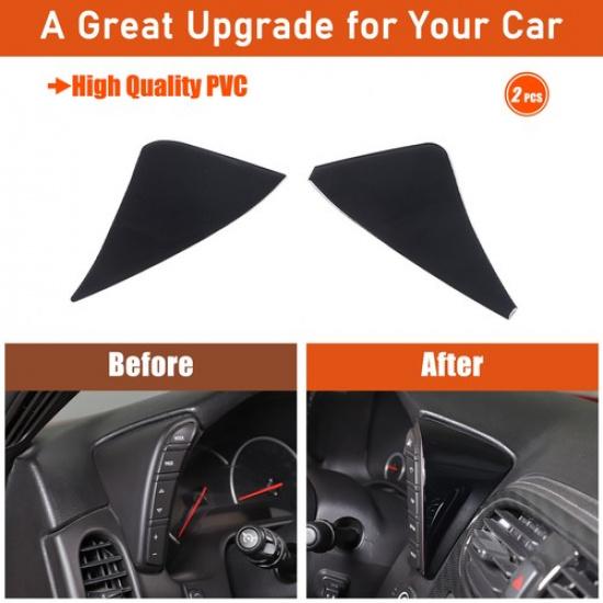 Glossy Piano Black trument Side Trim Strips Sticker For Corvette C6 2005-2013