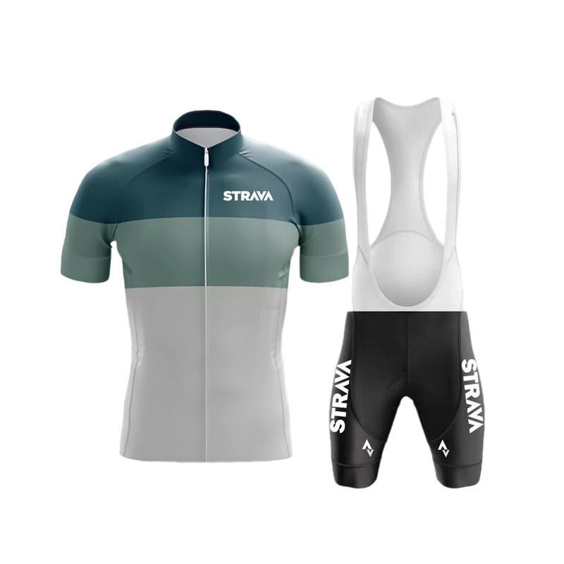 Mens Cycling Jersey Set Breathable Quick-Dry Short Sleeve Bike Outfit Road Fitness Riding
