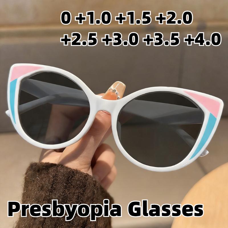 2026 New Two-Tone Anti-Blue Light Gray-Tinted Presbyopia Sunglasses Stylish UV-Protective Reading Glasses Diopter 0 To +4.0